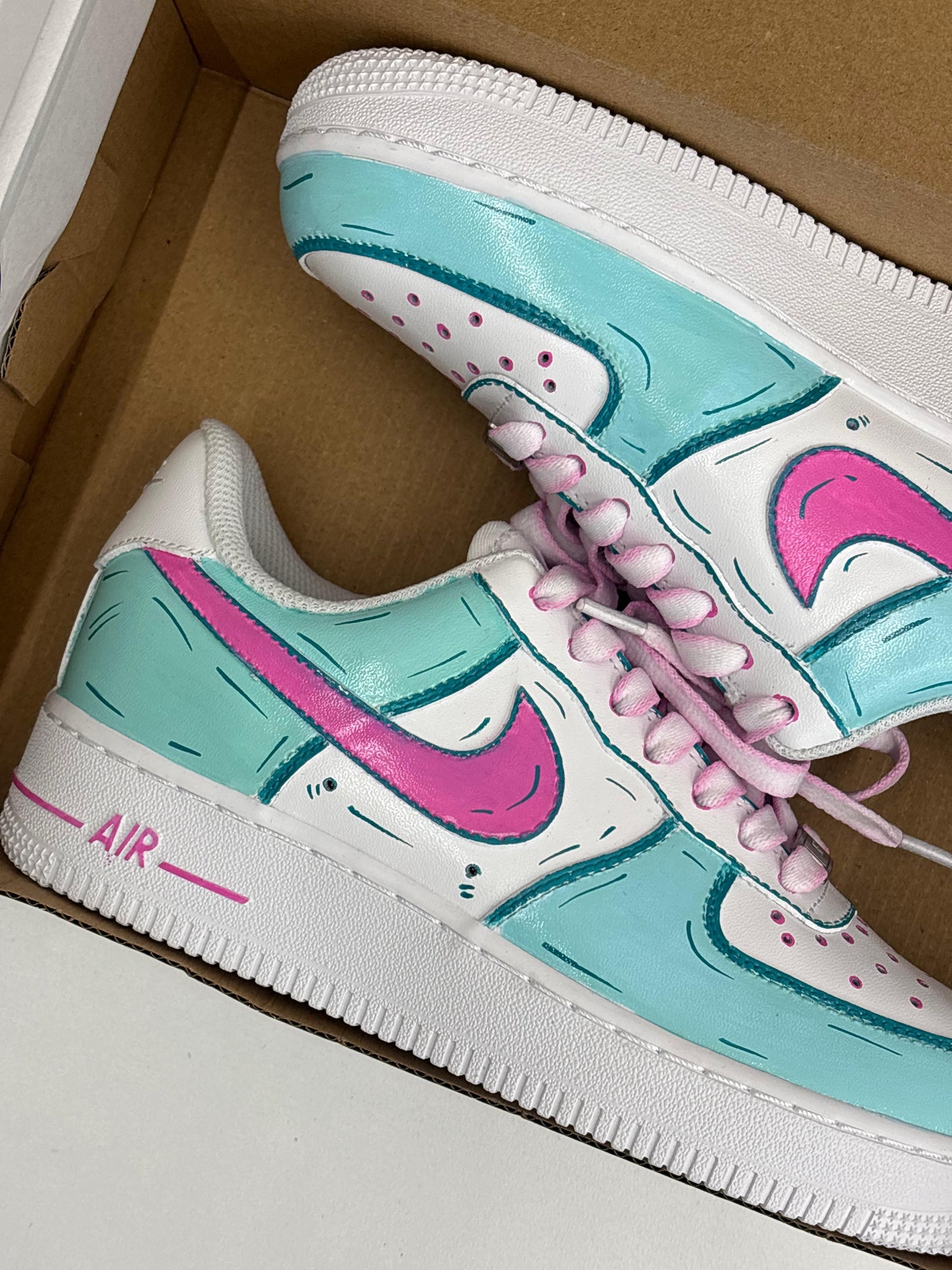 NIKE AIR FORCE 1 CUSTOM BLUE SKY / PINK