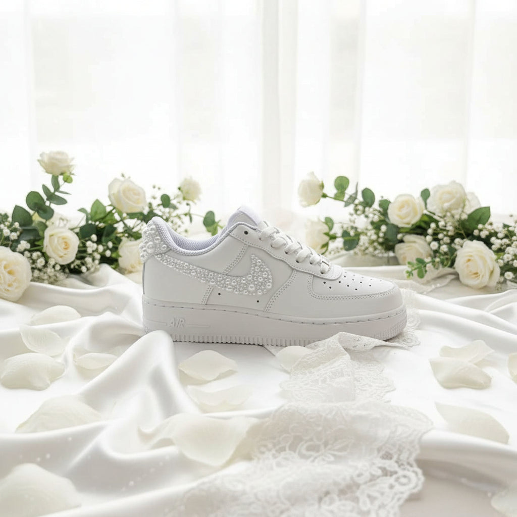 NIKE AIR FORCE 1 BRIDAL PEARLS SWOOSH & BACK