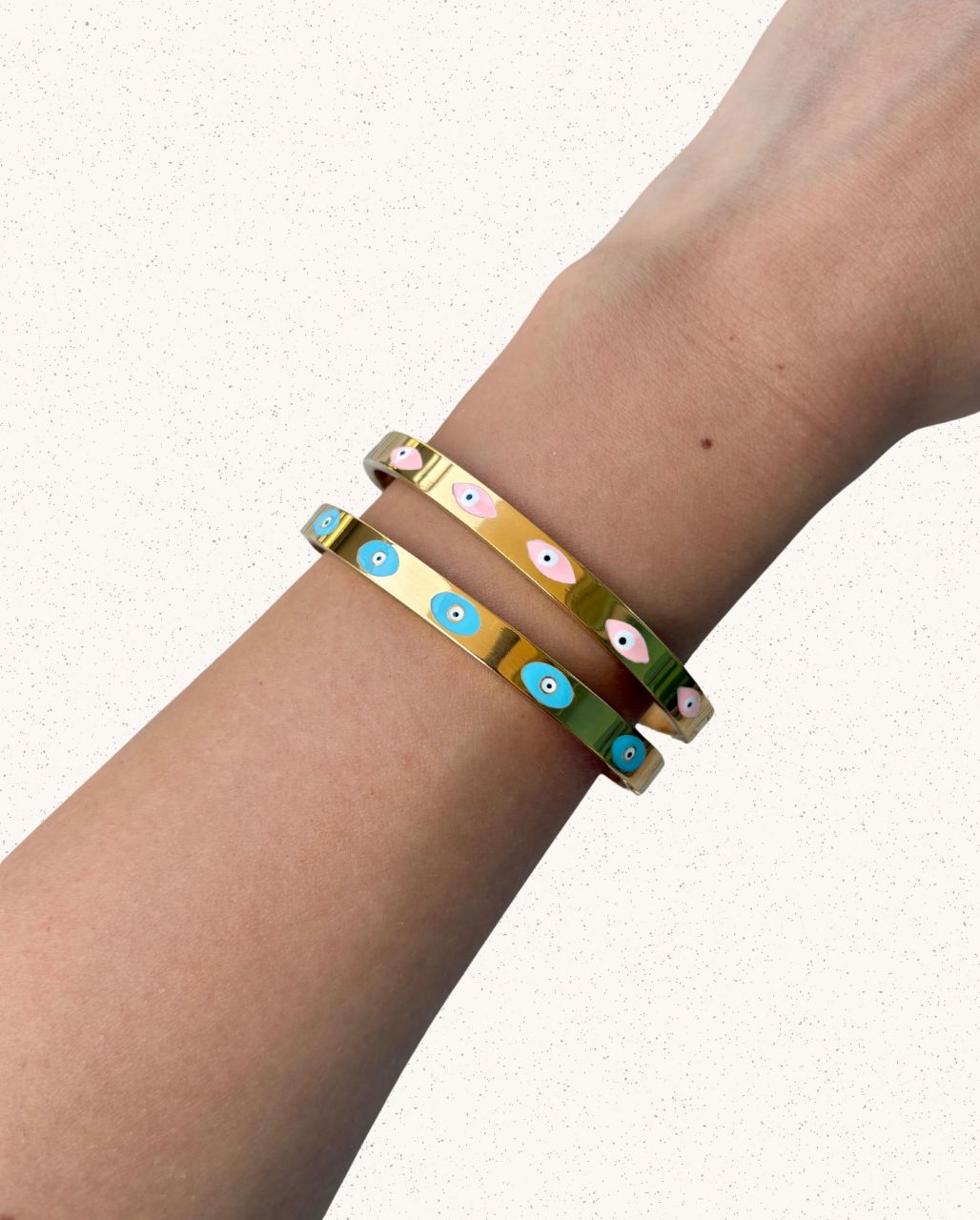 Skye Bracelet – Gold with Blue Evil Eyes
