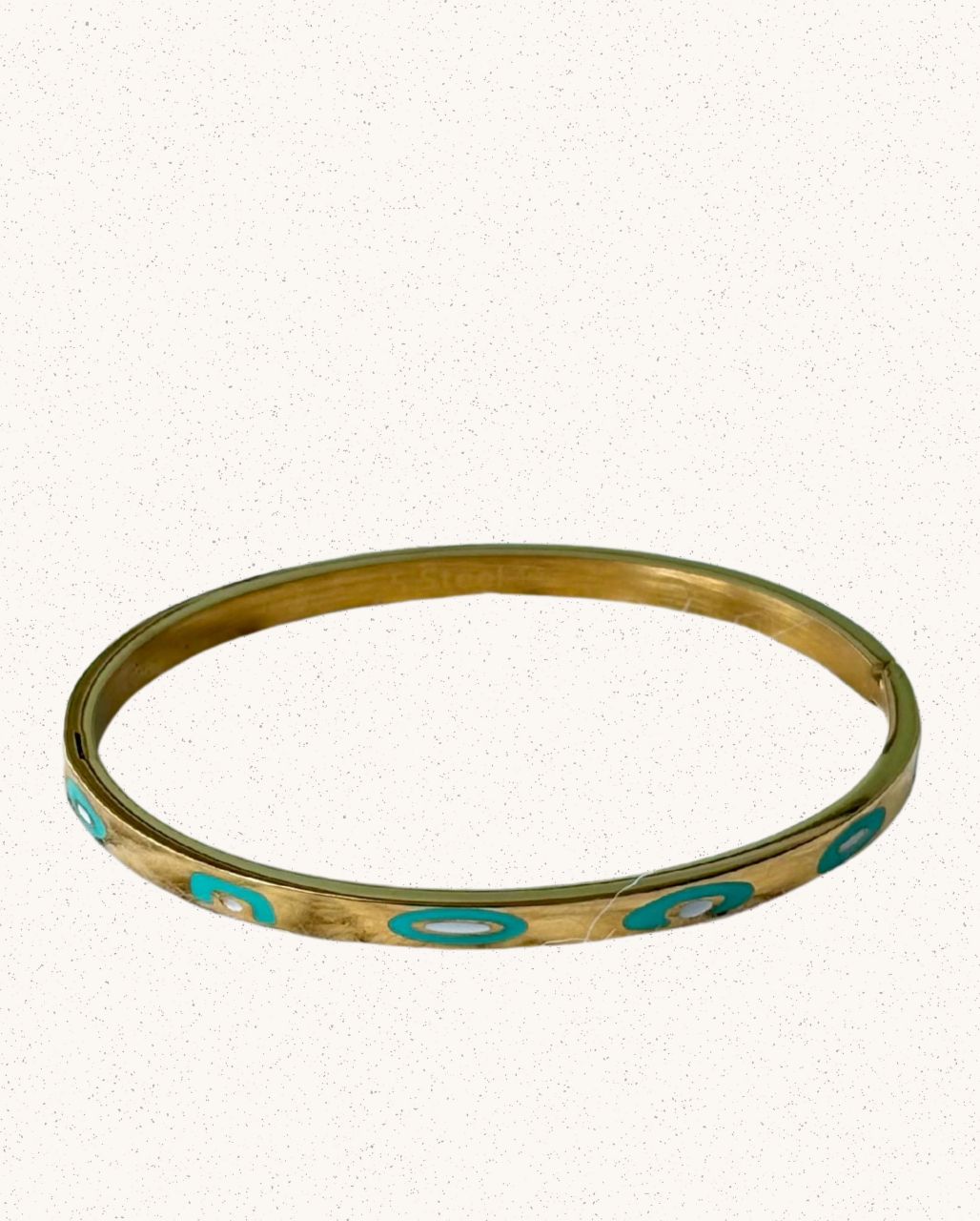 Sol Bangle – Gold with Blue & White