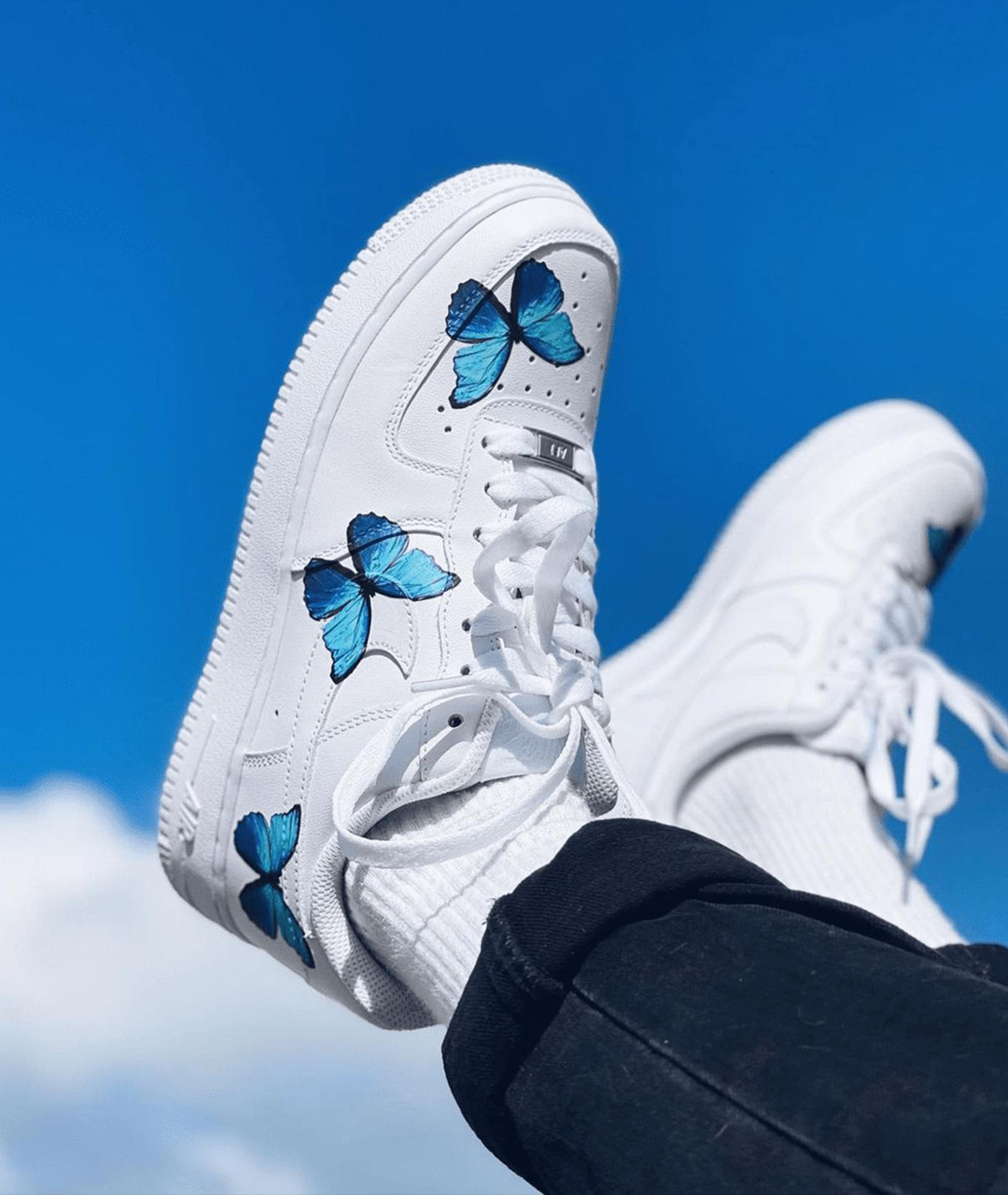 NIKE AIR FORCE 1 CUSTOM BLUE BUTTERFLIES