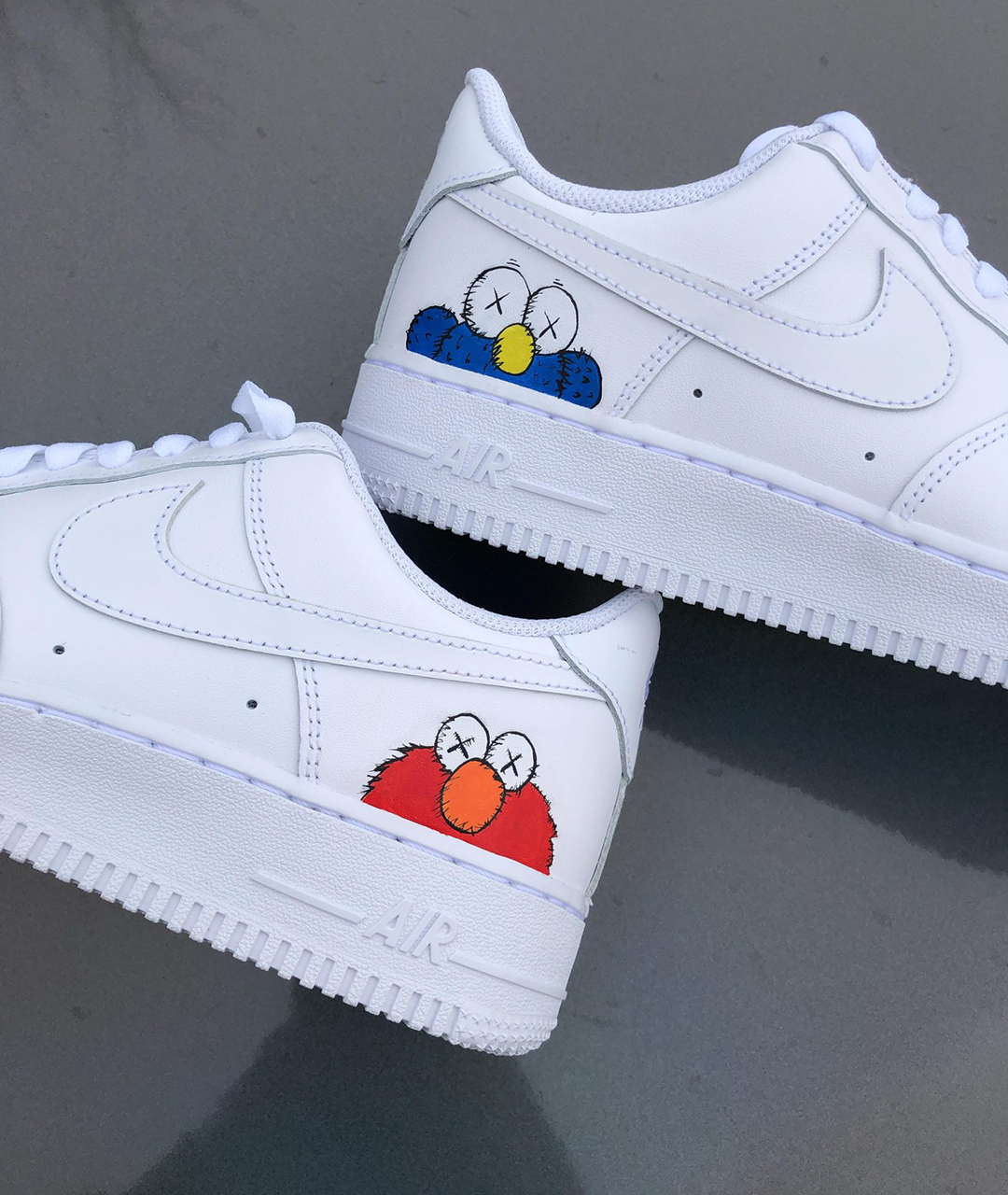 NIKE AIR FORCE CUSTOM KAWS SESAME STREET – Happy Kid Customs