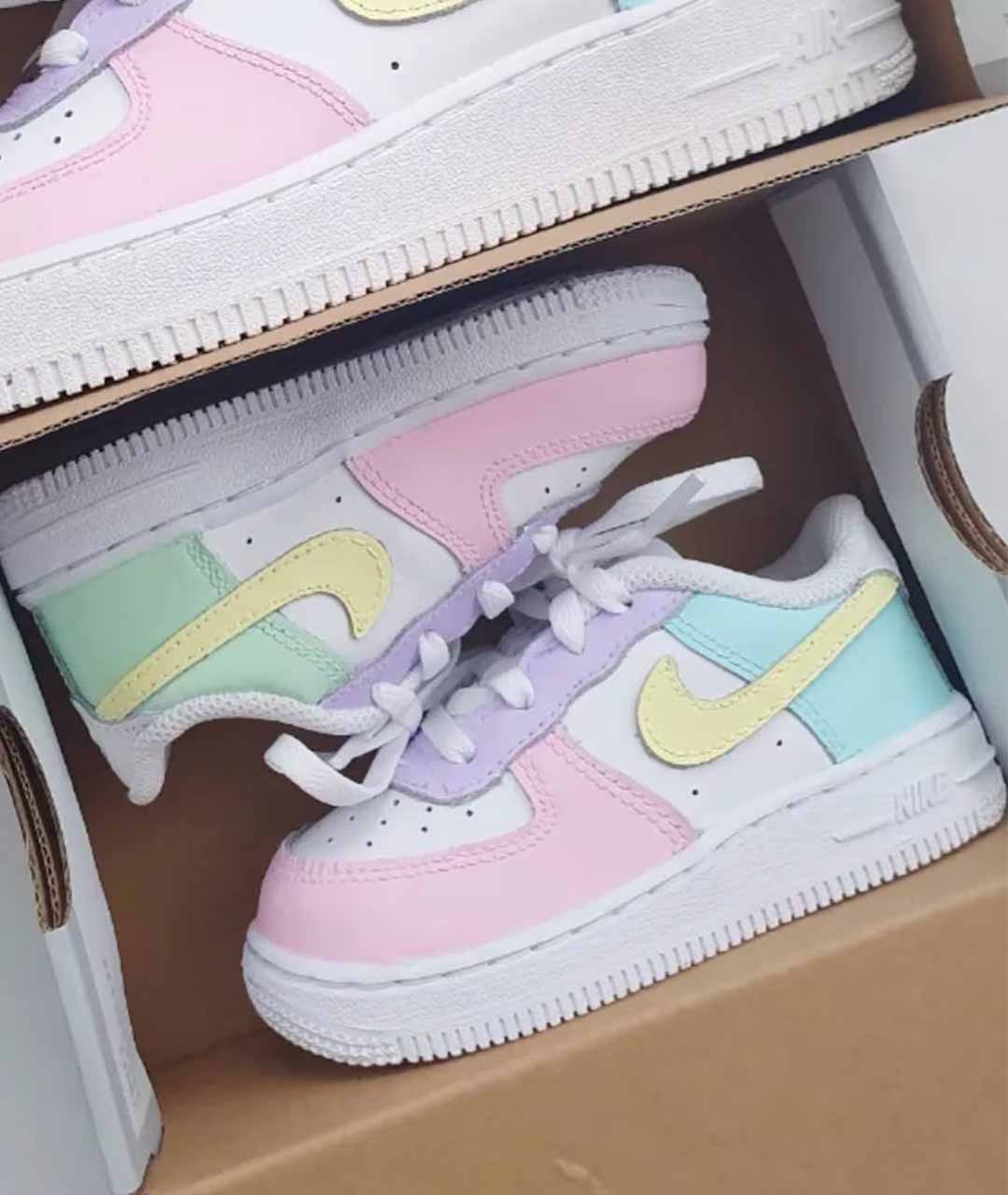 NIKE KIDS CUSTOM AIR FORCE PASTEL RUSH – Happy Kid Customs
