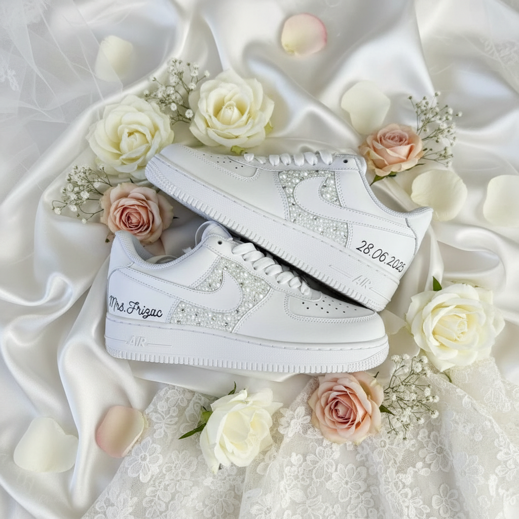 NIKE AIR FORCE BRIDAL HALF PEARLS