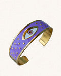 Amara Bangle – Gold with Purple Evil Eye