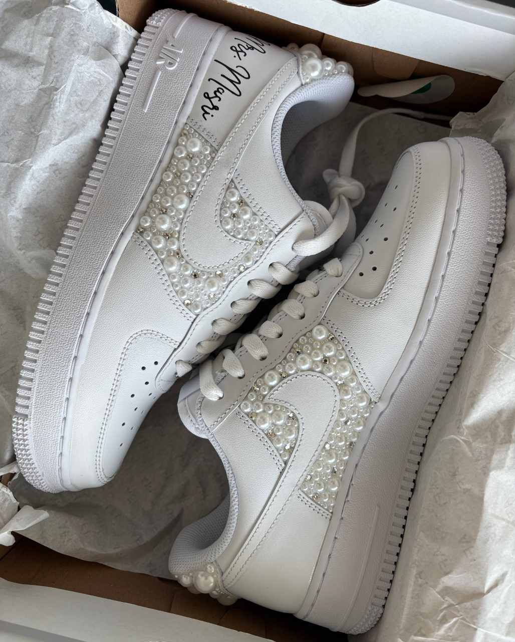 NIKE AIR FORCE 1 BRIDAL MID/BACK MIXED STONES