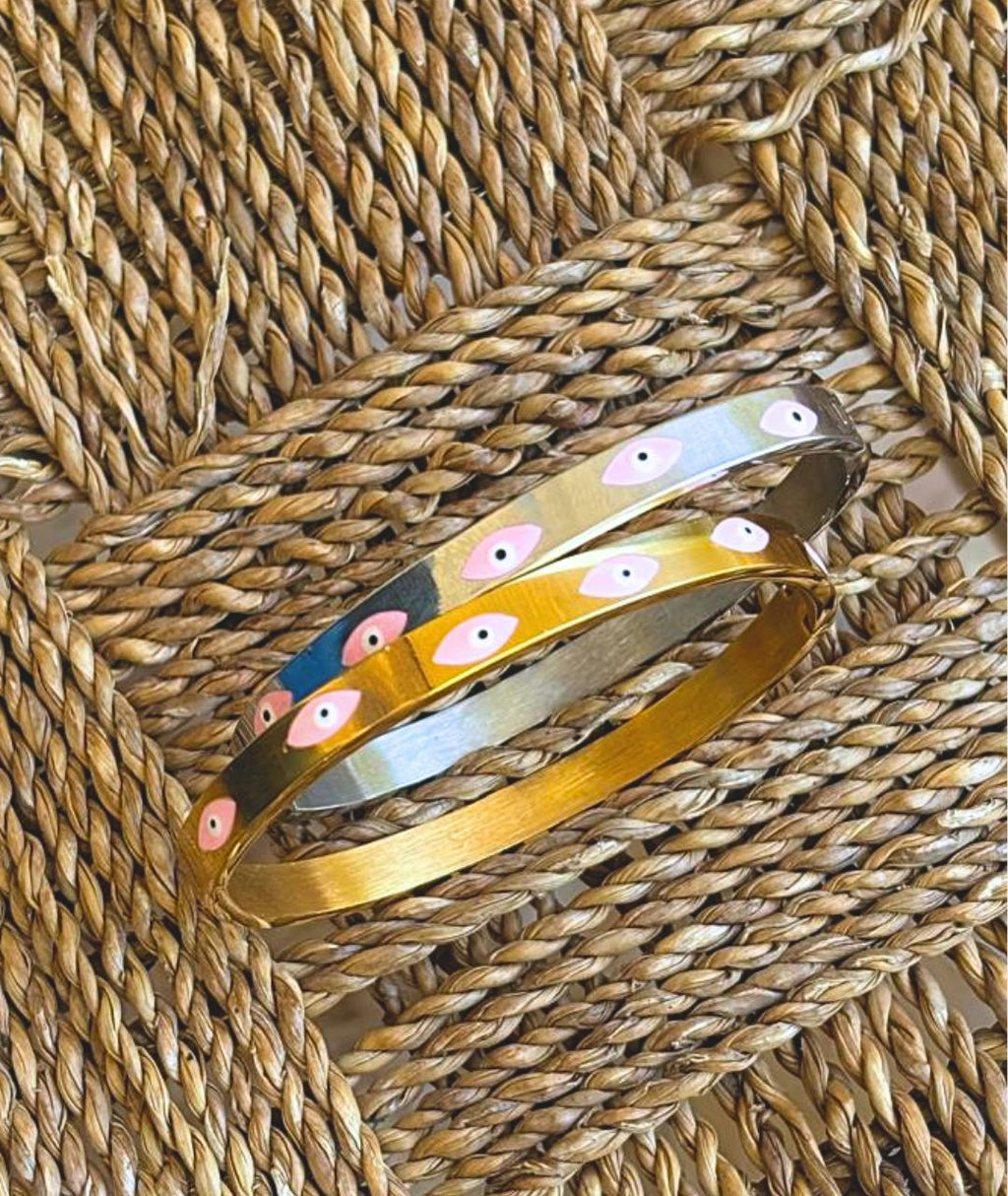 Luna Bracelet – with Pink Evil Eyes