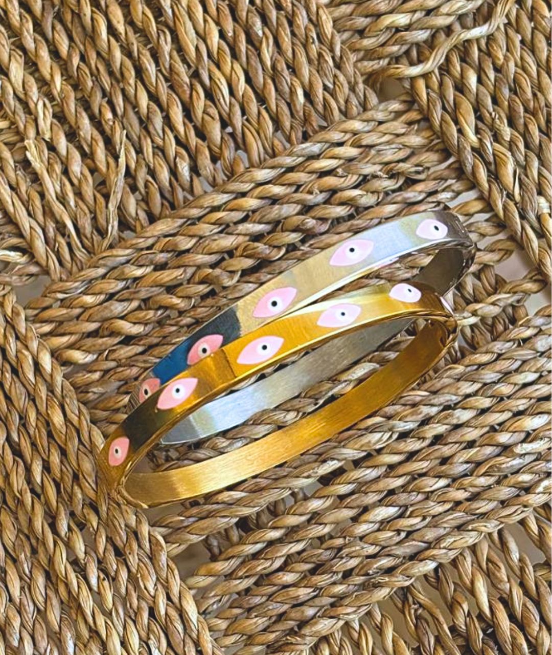 Luna Bracelet – with Pink Evil Eyes