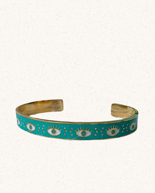 Zia Bangle – Blue with White Eyes