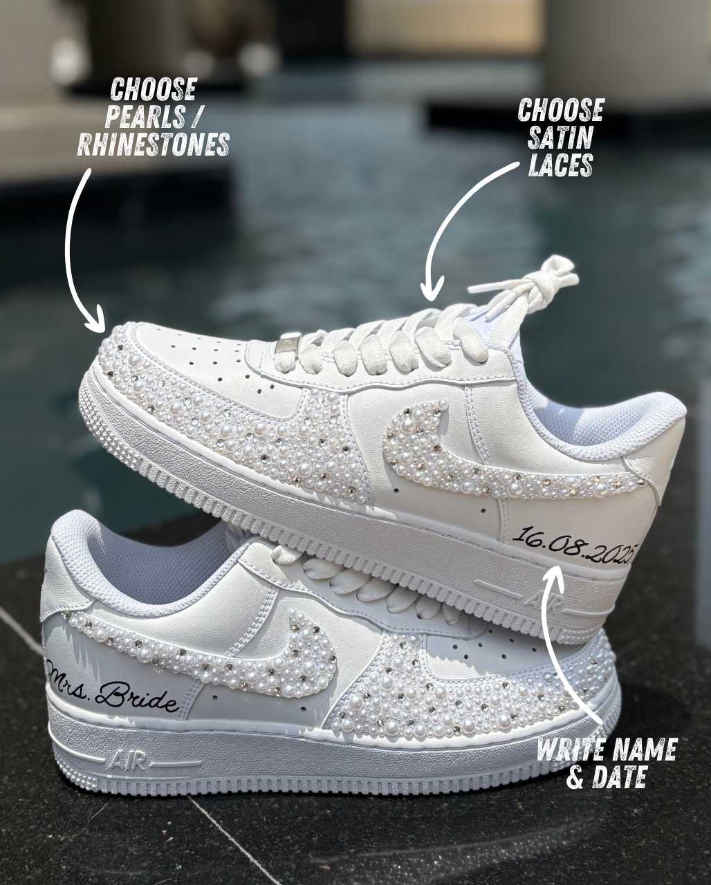 NIKE AIR FORCE 1 CUSTOM BRIDE IN BLOOM