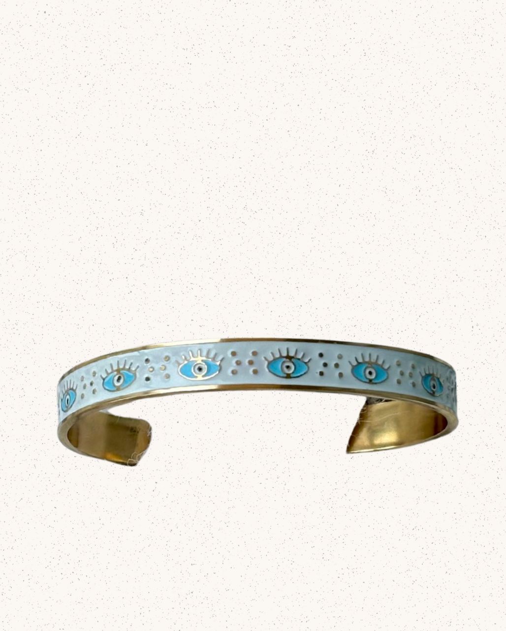 Zia Bangle – White with Blue Eyes