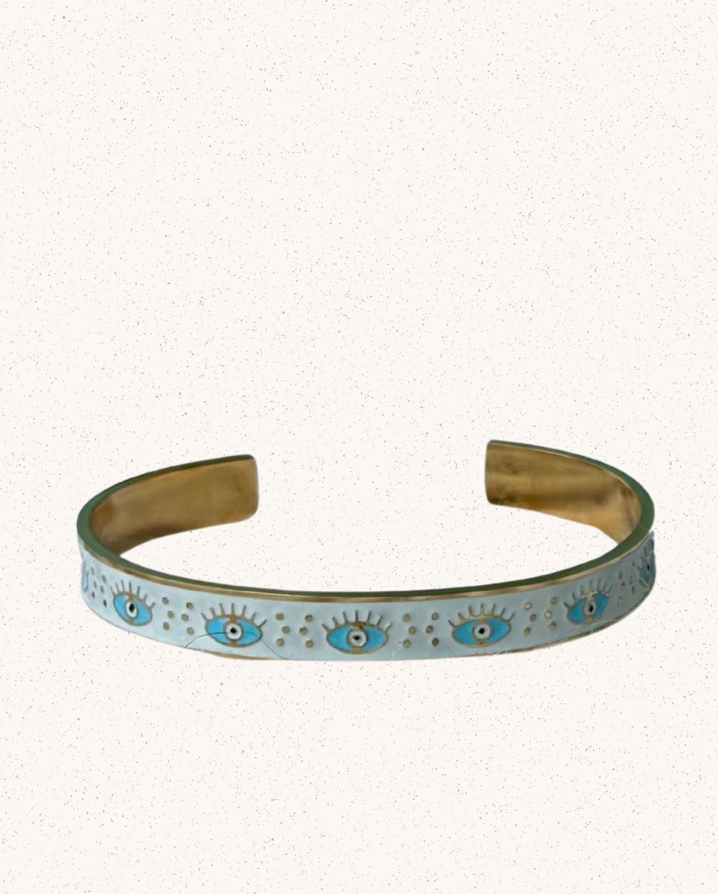 Zia Bangle – White with Blue Eyes