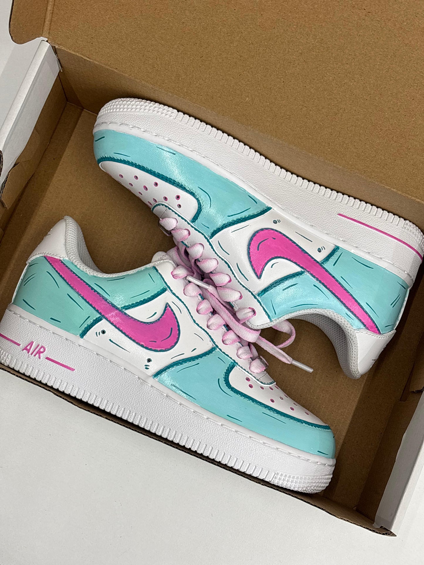 NIKE AIR FORCE 1 CUSTOM BLUE SKY / PINK