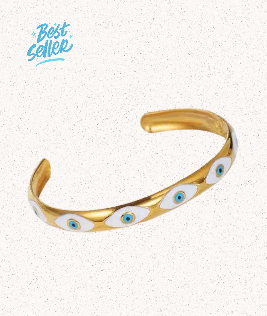 Isola Bangle – Gold with Evil Eye
