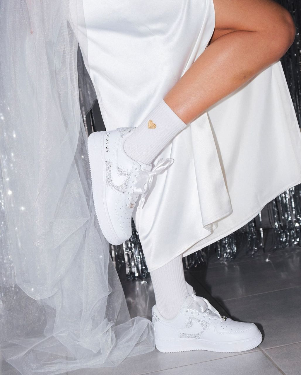 NIKE AIR FORCE 1 BRIDAL MID/BACK MIXED STONES