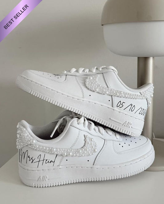 NIKE AIR FORCE 1 CUSTOM PEARLS SWOOSH & BACK
