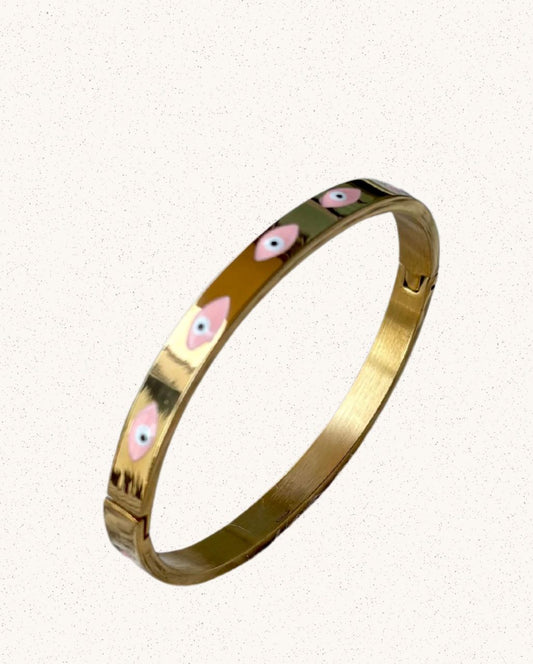 Luna Bracelet – with Pink Evil Eyes