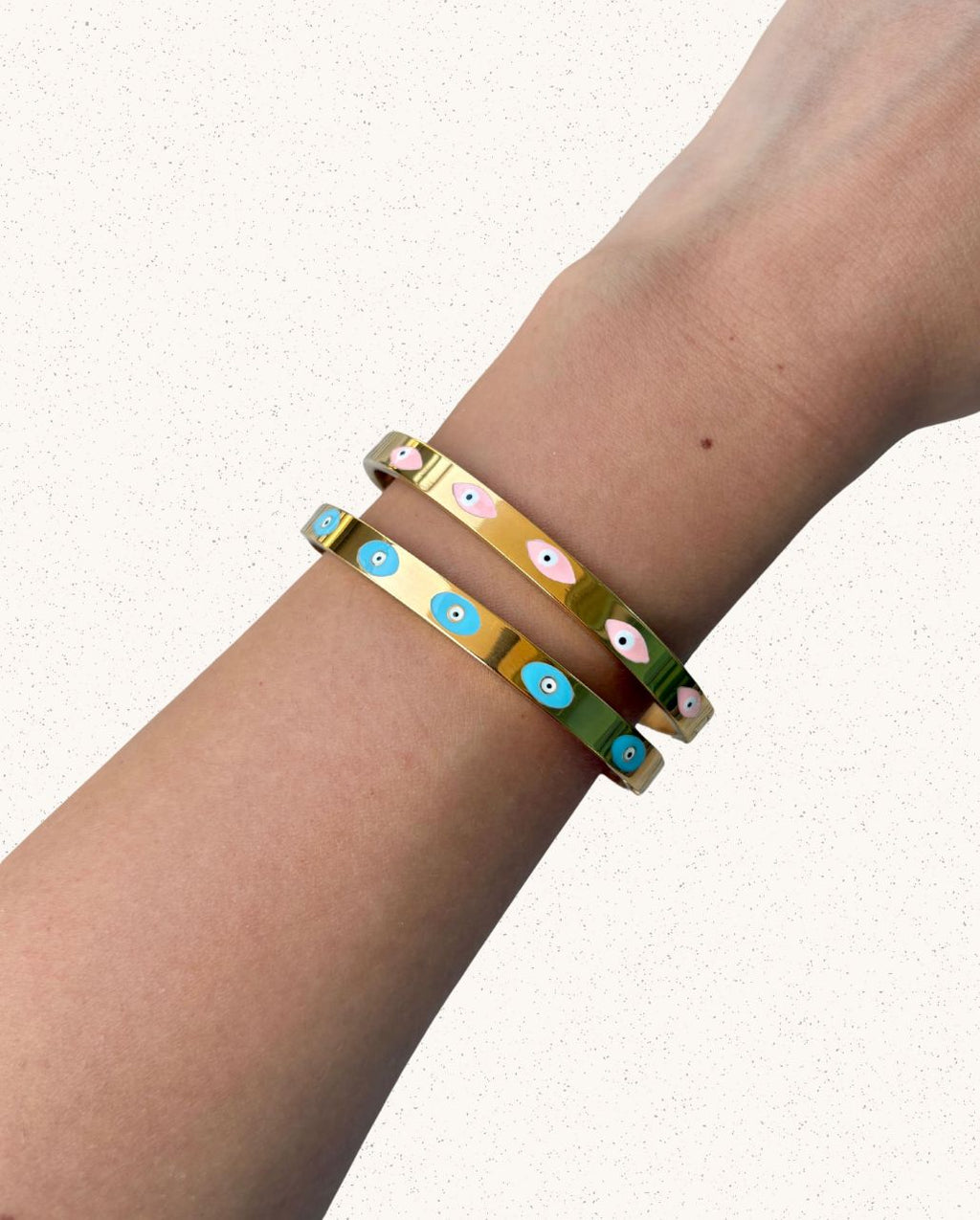 Luna Bracelet – with Pink Evil Eyes