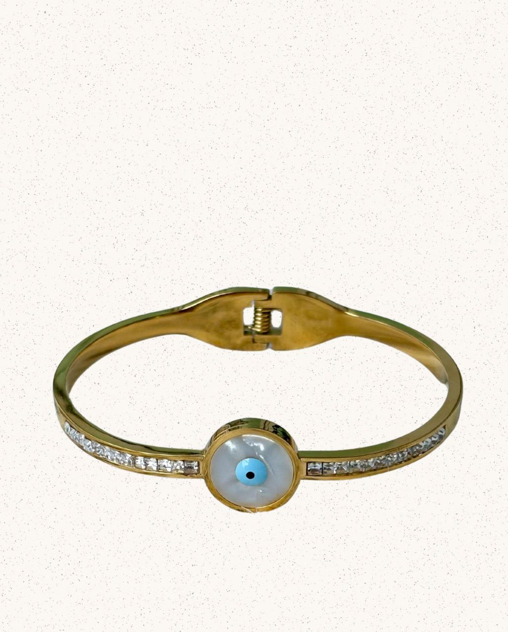 Selene Bangle – Mother of Pearl with Evil Eye