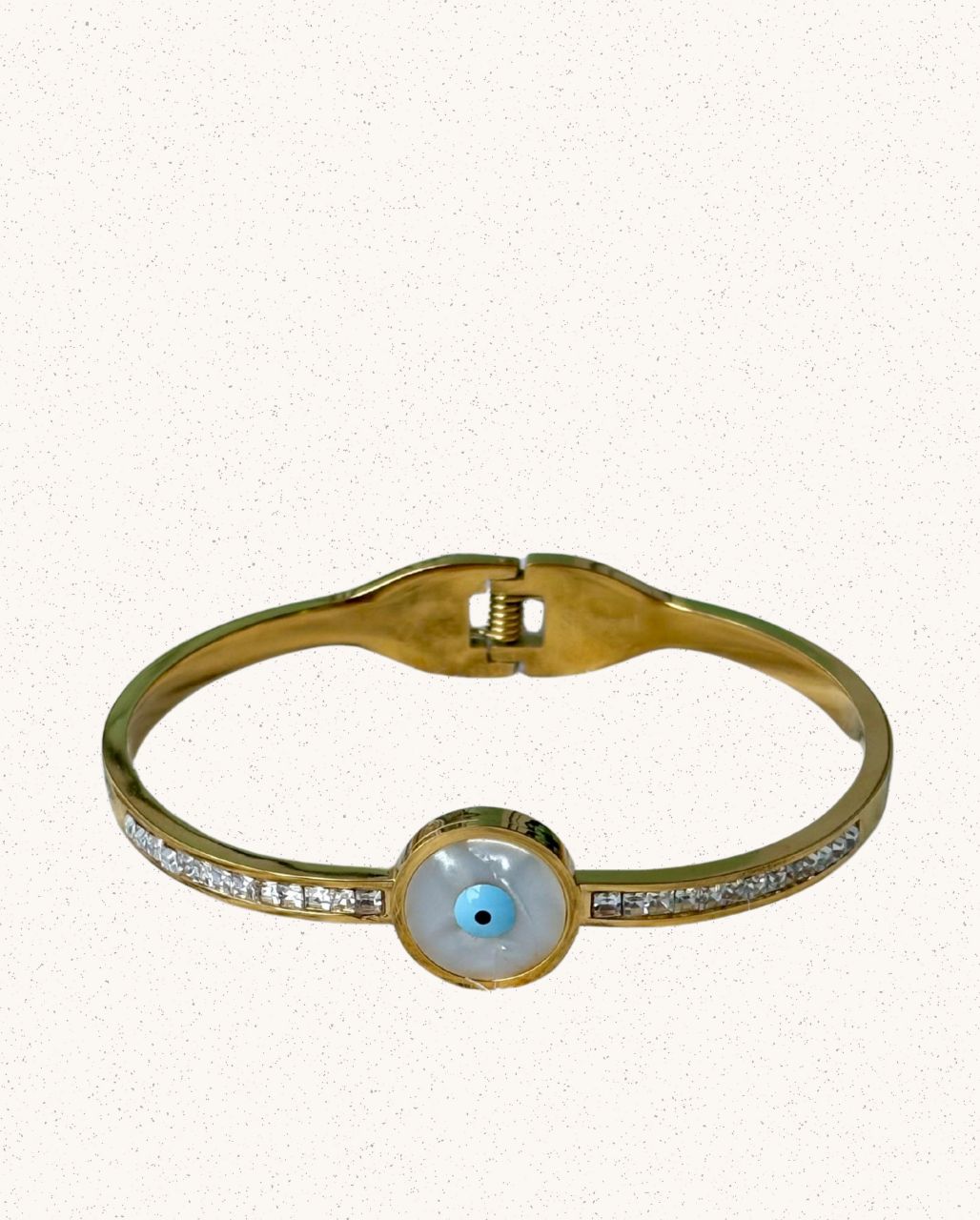Selene Bangle – Mother of Pearl with Evil Eye