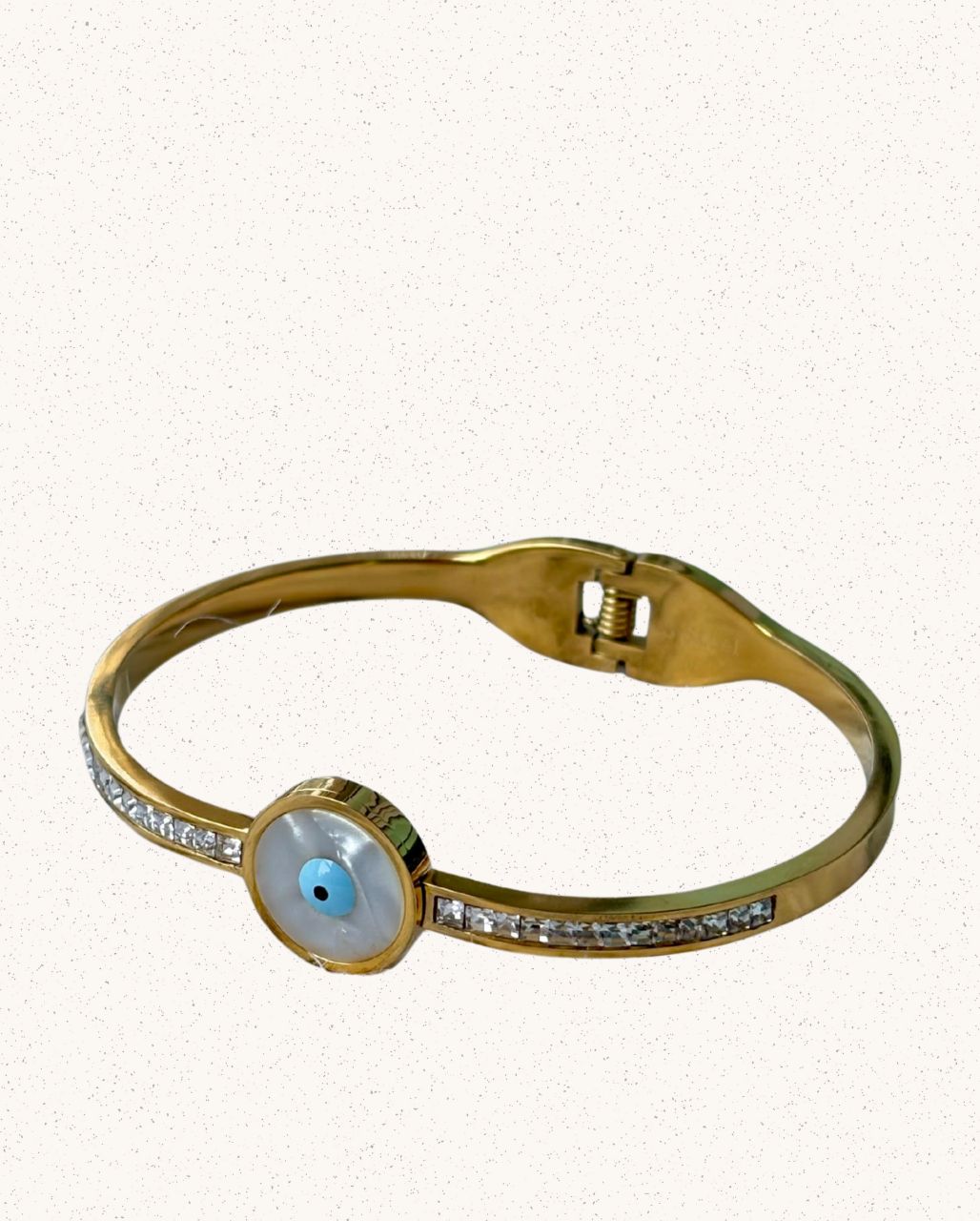 Selene Bangle – Mother of Pearl with Evil Eye
