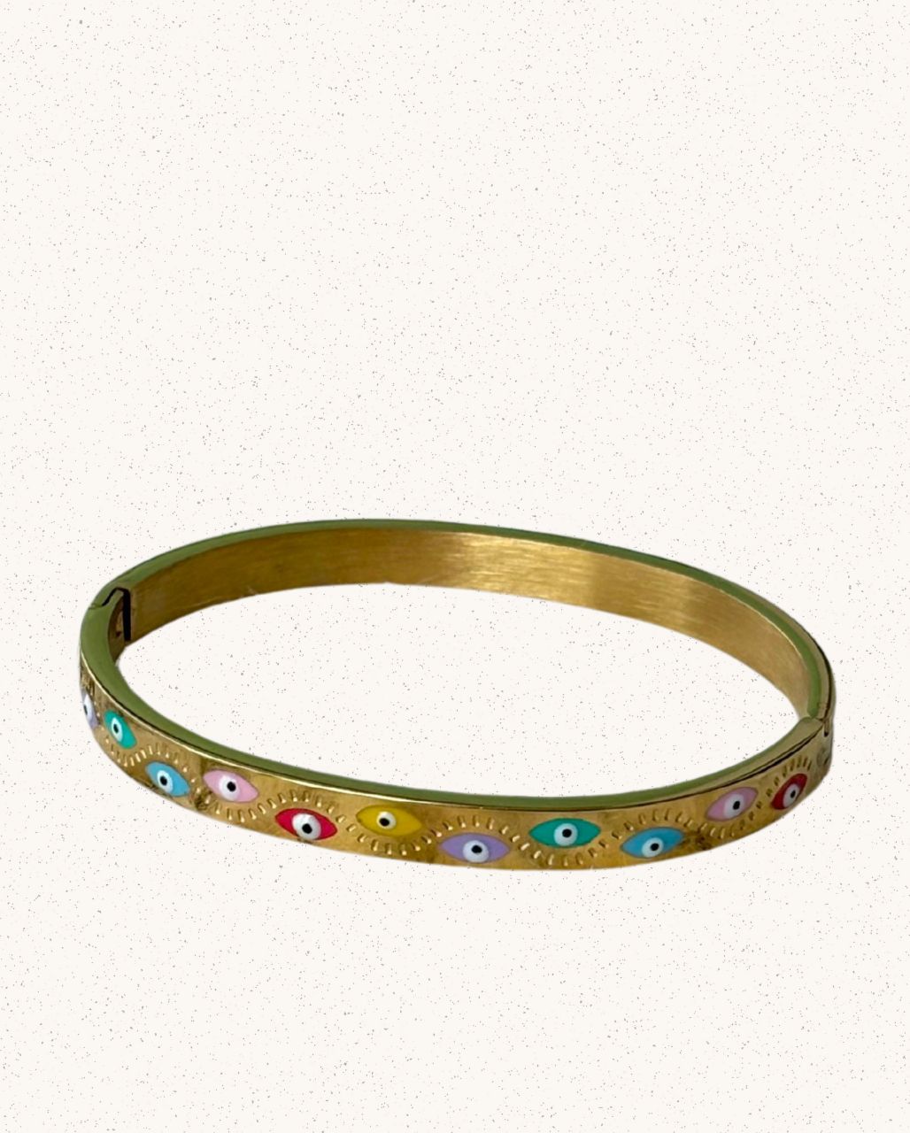 Mira Bracelet – Gold with Multicolored Evil Eyes