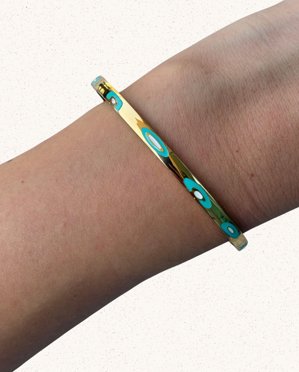 Sol Bangle – Gold with Blue & White