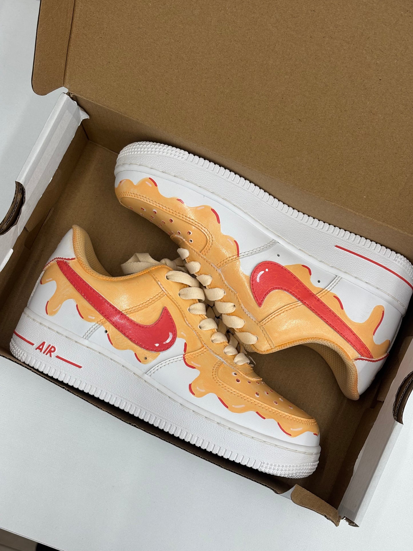 NIKE AIR FORCE 1 CUSTOM ORANGE SPLASH