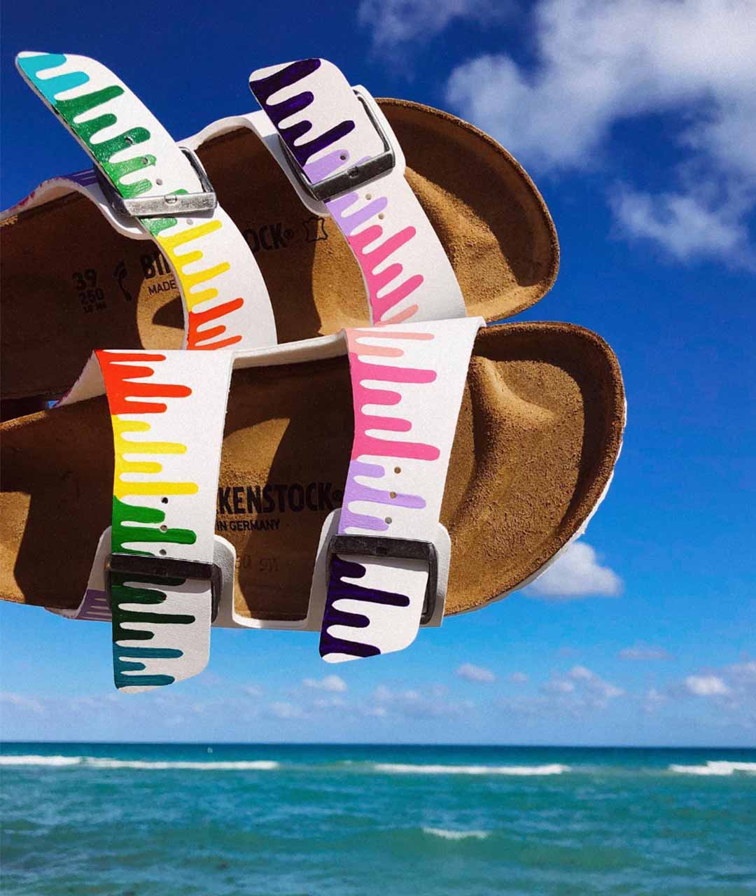 CUSTOM BIRKENSTOCK RAINBOW DRIP