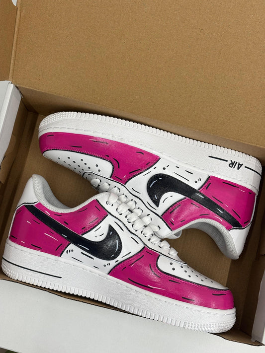 NIKE AIR FORCE 1 CUSTOM PINK SKETCH