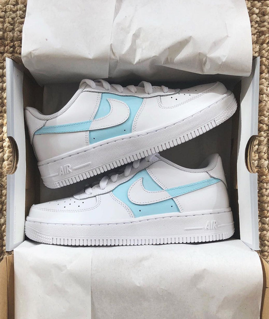 NIKE AIR FORCE 1 CUSTOM BABY BLUE SPLIT