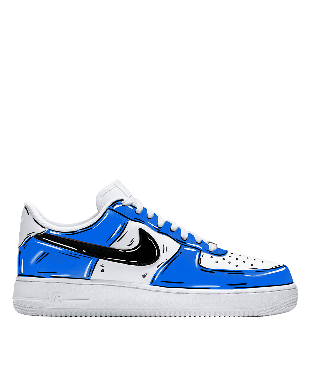 NIKE AIR FORCE 1 CUSTOM CARTOON WHITE BLUE