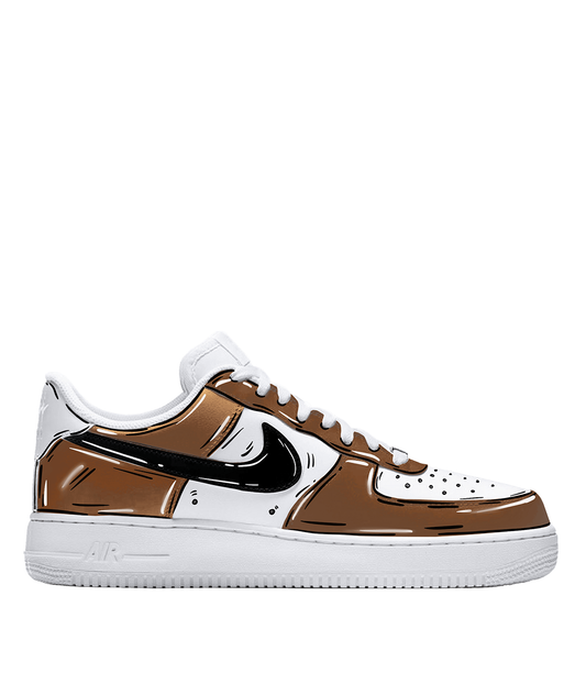 NIKE AIR FORCE 1 CUSTOM CARTOON WHITE BROWN