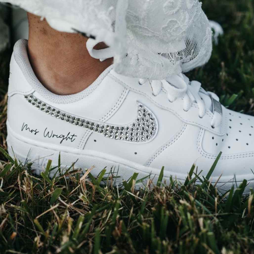 NIKE AIR FORCE 1 CUSTOM BRIDAL SHINE