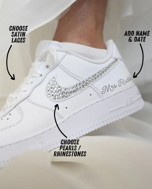 NIKE AIR FORCE 1 CUSTOM BRIDAL SHINE