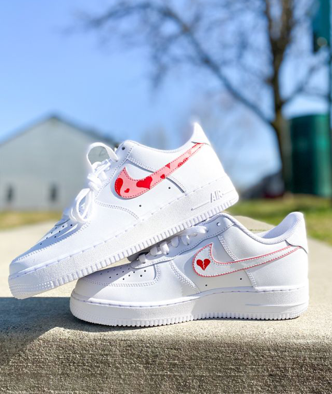 NIKE AIR FORCE 1 CUSTOM GLIMPSE RED
